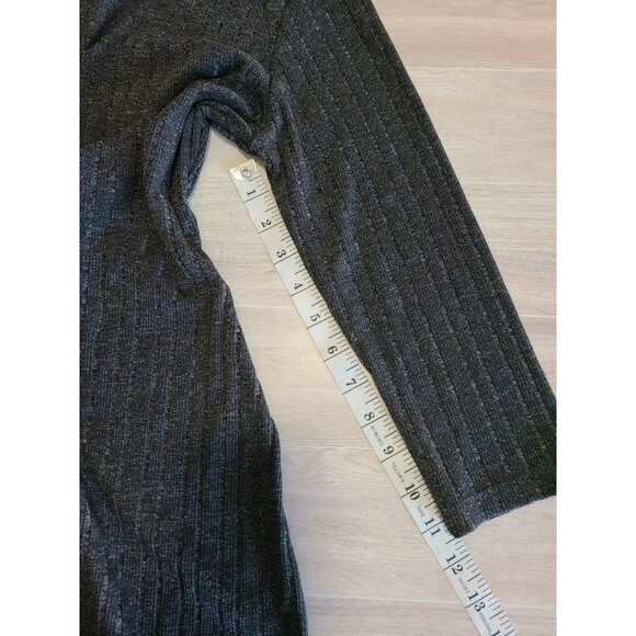 PerSeption Grey Sweater Dress XS – Ribbed Knit V-Neck 3/4 Sleeve Mini - Picture 5 of 7